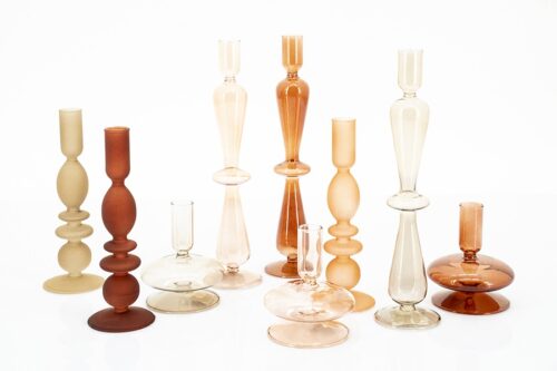 Kaarsenhouder Aurora set van 3 stuks - Beige - Afbeelding 19