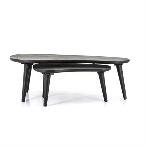 Organische Salontafel Guus Hout set van 2 stuks - Zwart - Afbeelding 16