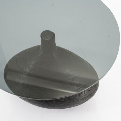 Ronde Bijzettafel Bond Hout en glas - 50 cm - Zwart - Afbeelding 8