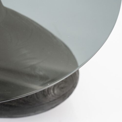 Ronde Bijzettafel Bond Hout en glas - 50 cm - Zwart - Afbeelding 9