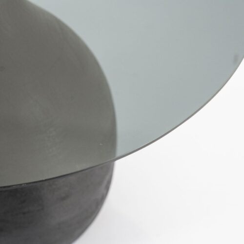 Ronde Salontafel Bond Hout en glas - 60 cm - Zwart - Afbeelding 14