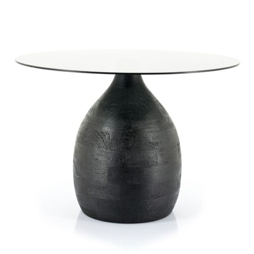 Ronde Salontafel Bond Hout en glas - 60 cm - Zwart - Afbeelding 15