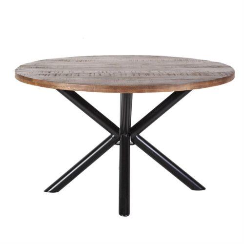 Ronde Eettafel Oscar mangohout met kruispoot Naturel 150cm - Afbeelding 20