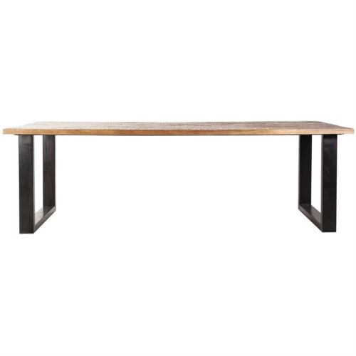 Eettafel Mangohout met metalen poot 160cm Naturel - Afbeelding 5