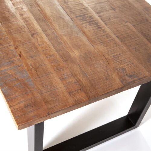 Eettafel Mangohout met metalen poot 200cm Naturel - Afbeelding 5