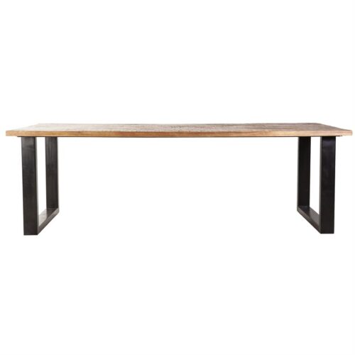 Eettafel Mangohout met metalen poot 200cm Naturel - Afbeelding 4