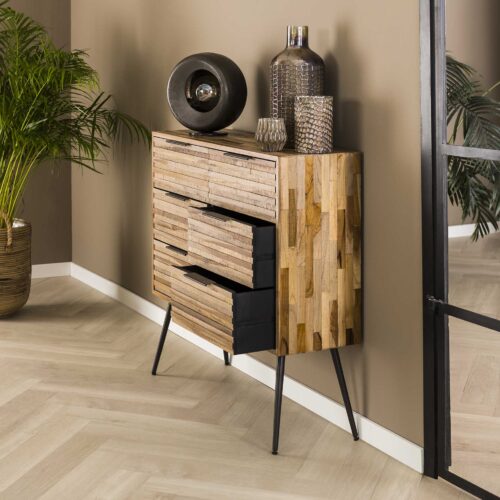 Ladenkast Teca Strip Teakhout met 6 laden - Afbeelding 12