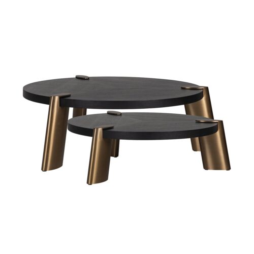 Ronde Salontafel Brody  Set van 2 stuks - Zwart