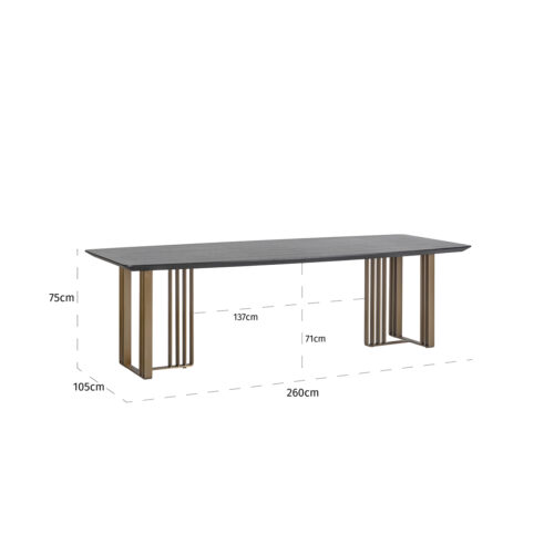 Eettafel Maverick 260 x 105 cm - Eiken - Afbeelding 4