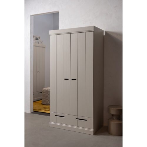 Kledingkast Connect 195 x 94cm, 2 deuren en lade, kleur Dust - Afbeelding 2