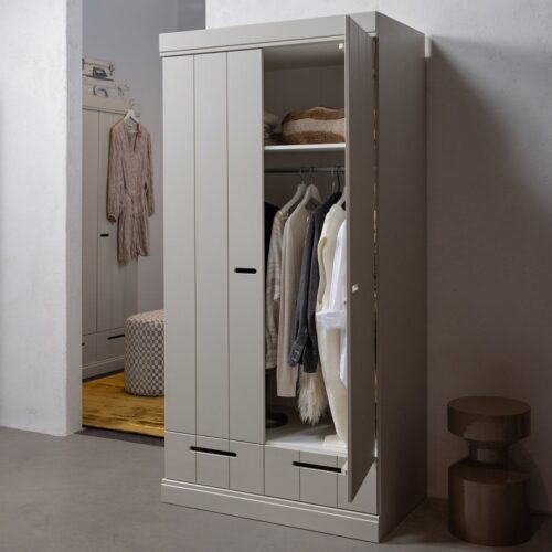Kledingkast Connect 195 x 94cm, 2 deuren en lade, kleur Dust - Afbeelding 3