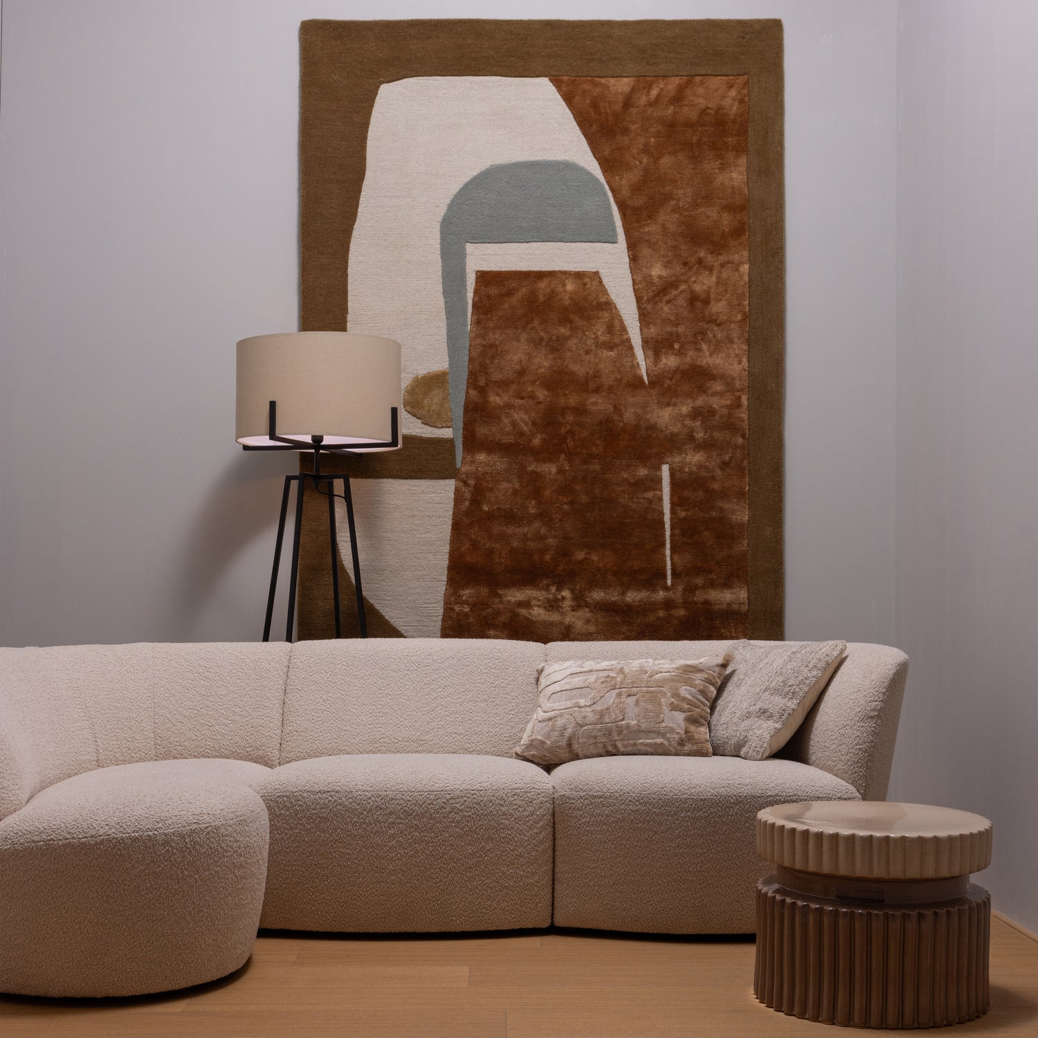 Coco 3-zits ronding links bouclé creme - Afbeelding 3