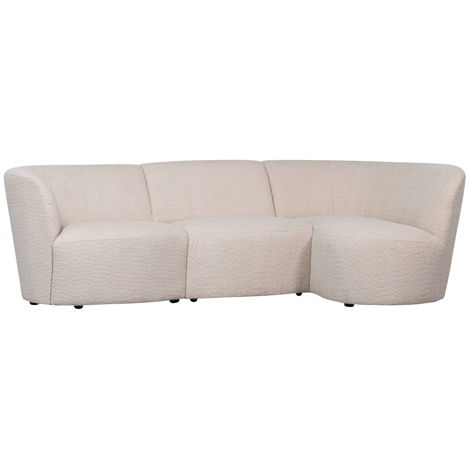 Coco 3-zits ronding rechts bouclé  creme