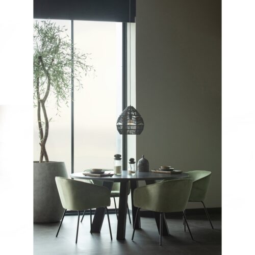Ronde Eettafel Rhonda Eikenhout 150cm - Zwart - Afbeelding 2