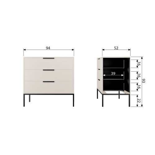Ladekast/Commode Adam - Zwart - Afbeelding 10