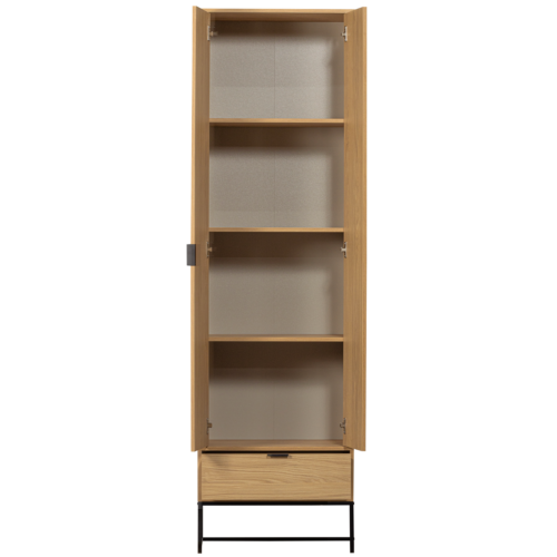 Opbergkast Silas Eiken, 210 x 60cm, kleur Naturel - Afbeelding 5