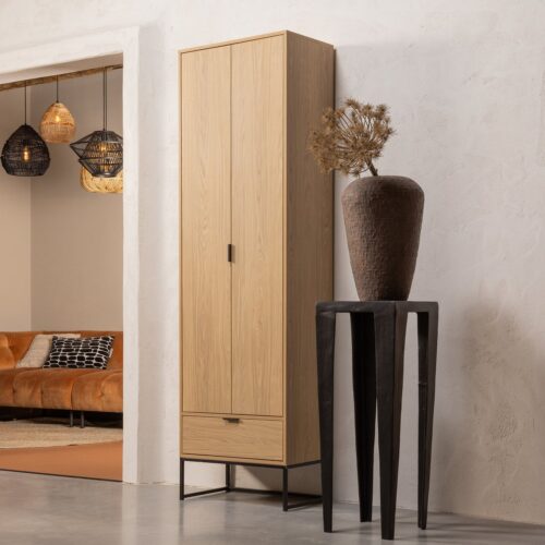 Opbergkast Silas Eiken, 210 x 60cm, kleur Naturel - Afbeelding 2