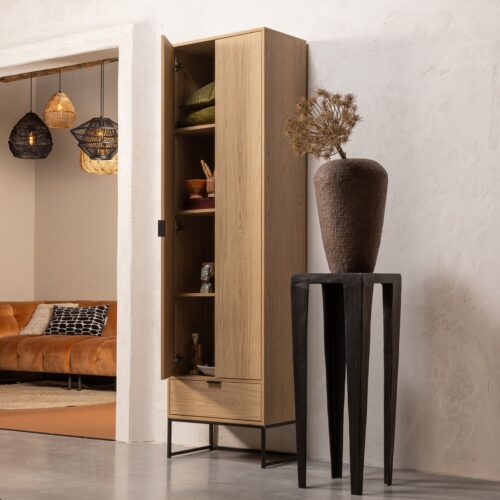 Opbergkast Silas Eiken, 210 x 60cm, kleur Naturel - Afbeelding 3