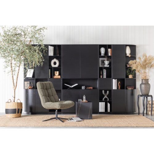 TV-meubel Finca Rechts Mat zwart 78cm - Afbeelding 2