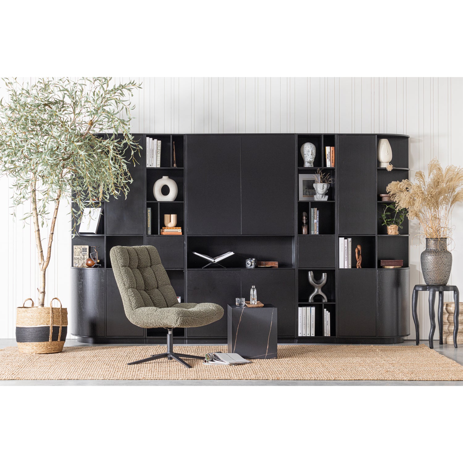 Opbergkast Finca Mat zwart, 210 x 40cm - Afbeelding 2