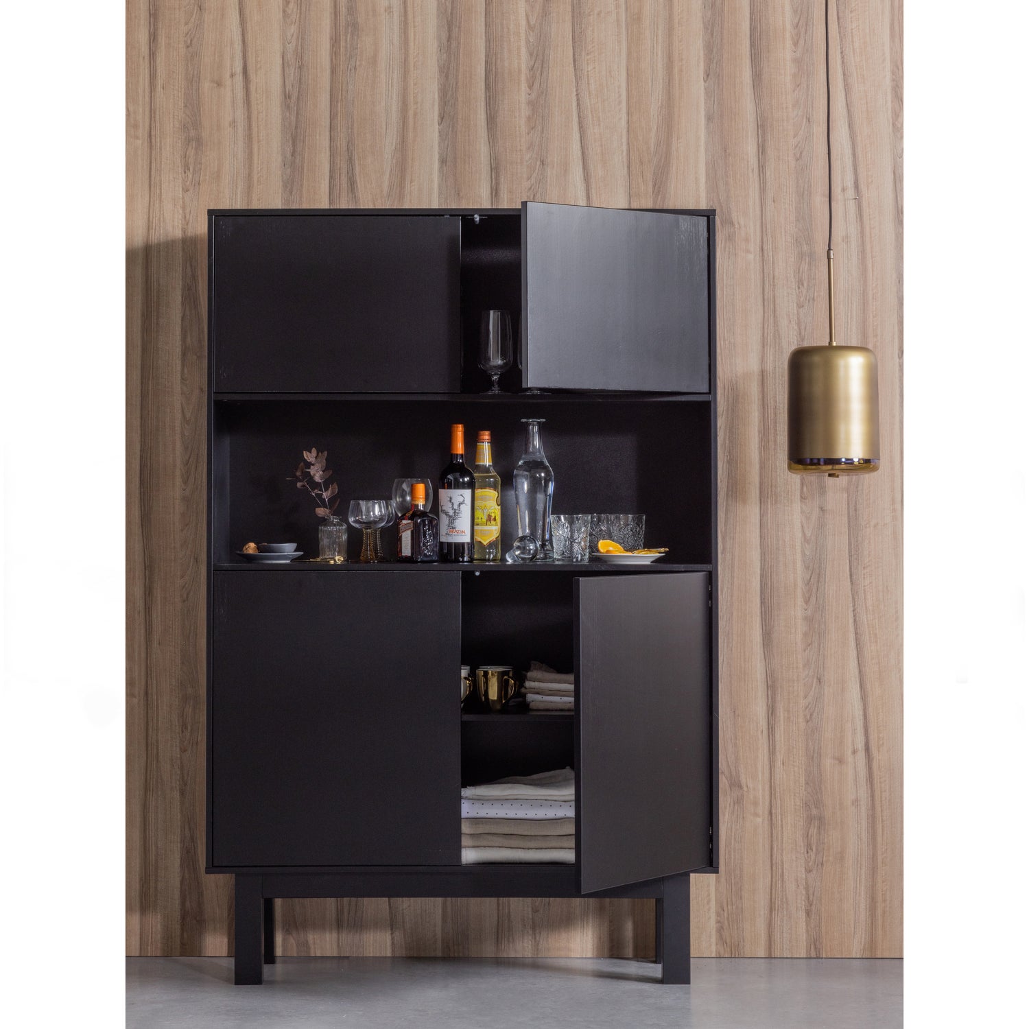 Buffetkast Finca Mat zwart, 170 x 110cm, kleur Zwart - Afbeelding 3