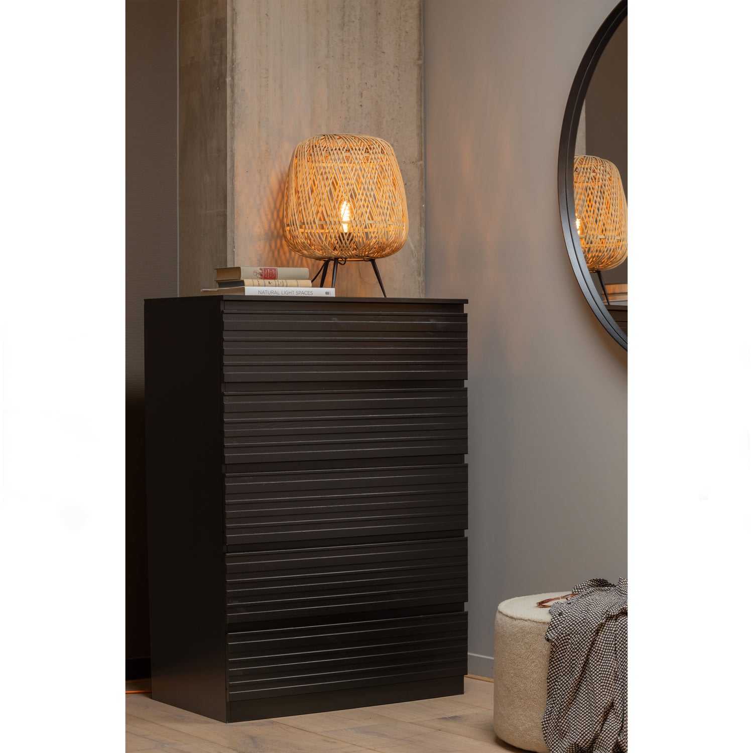 Doutzen spiegel metaal zwart Ø115cm - Afbeelding 3