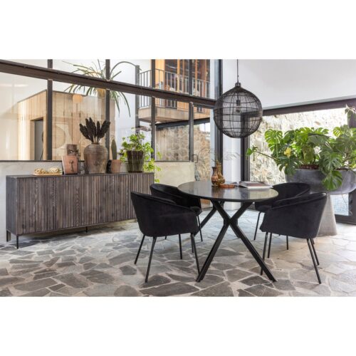 Ovale Eettafel Bruno 220 x 100cm, kleur zwart - Afbeelding 2