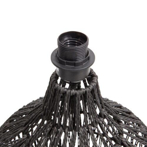 Tafellamp Macy Rattan kleur Zwart (excl. kap) - Afbeelding 4