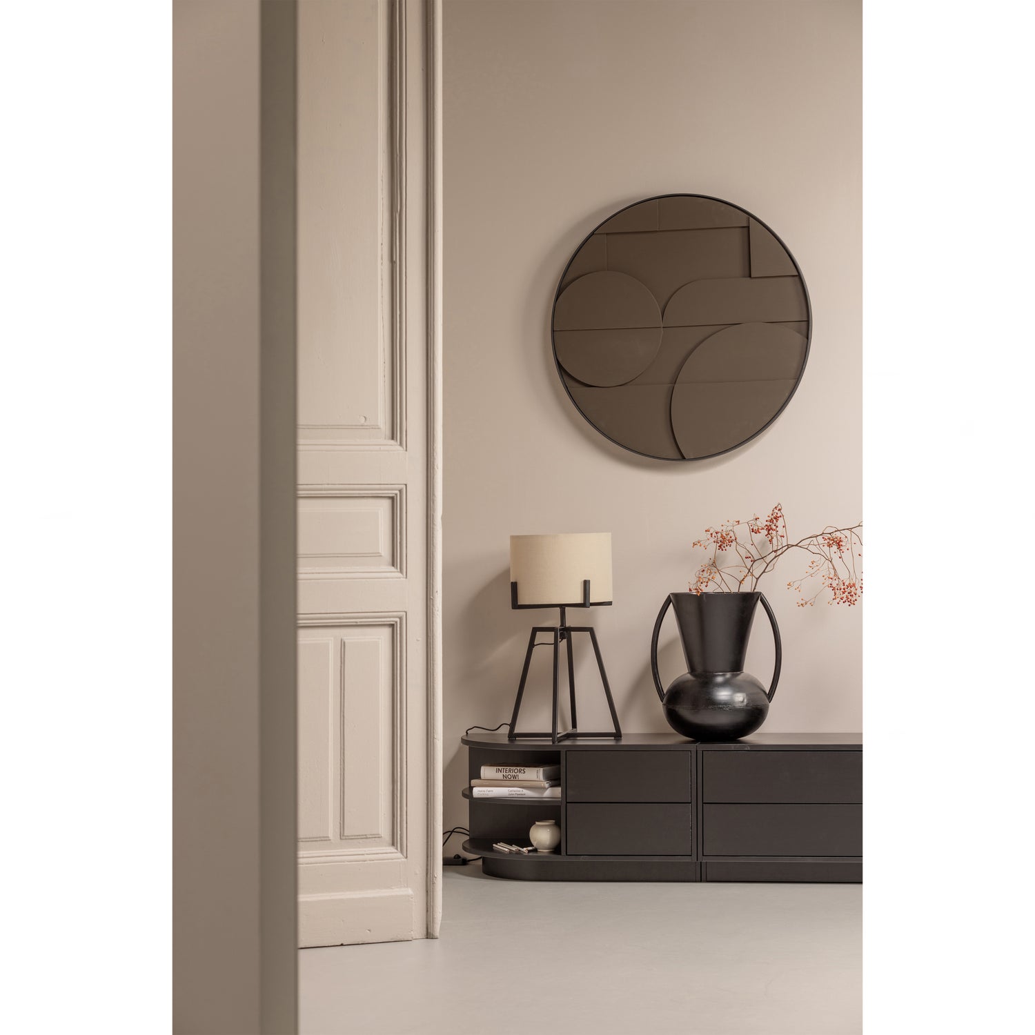 TV-meubel Finca Links, Mat zwart, 78cm - Afbeelding 2