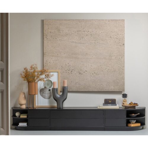 TV-meubel Finca Rechts Mat zwart 78cm - Afbeelding 3