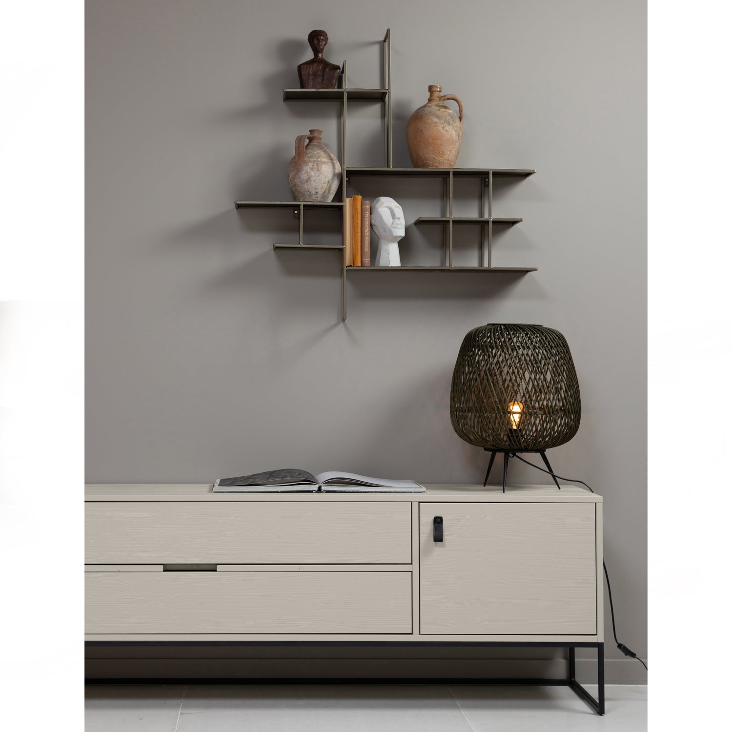 TV-meubel Silas Eiken, 180cm, kleur Dust - Afbeelding 3