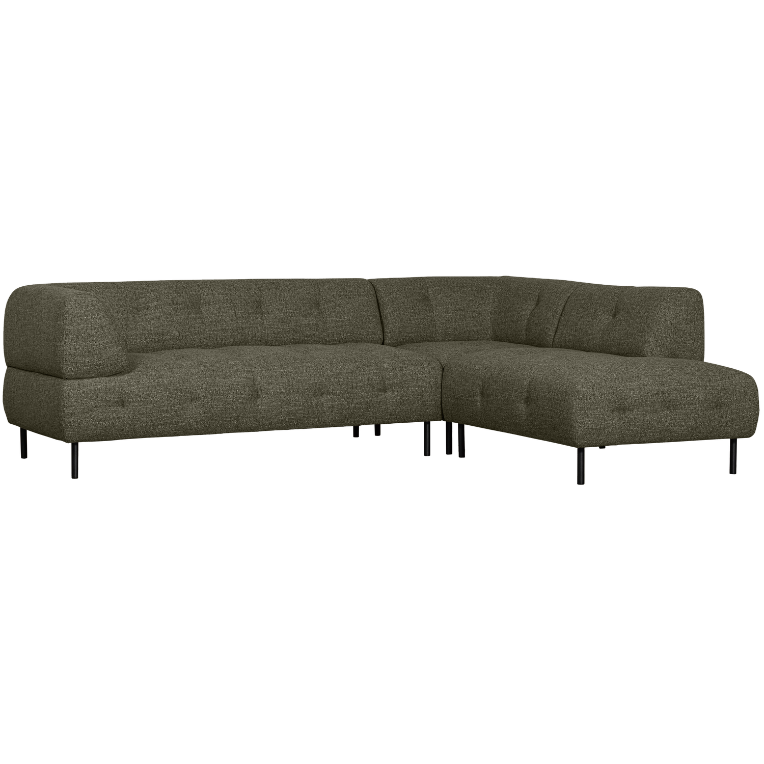 Lloyd hoekbank rechts grof geweven groen melange