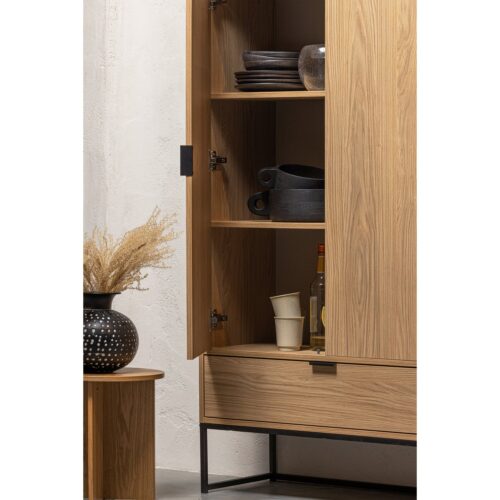 Opbergkast Silas Eiken, 149 x 85cm, kleur Naturel - Afbeelding 3