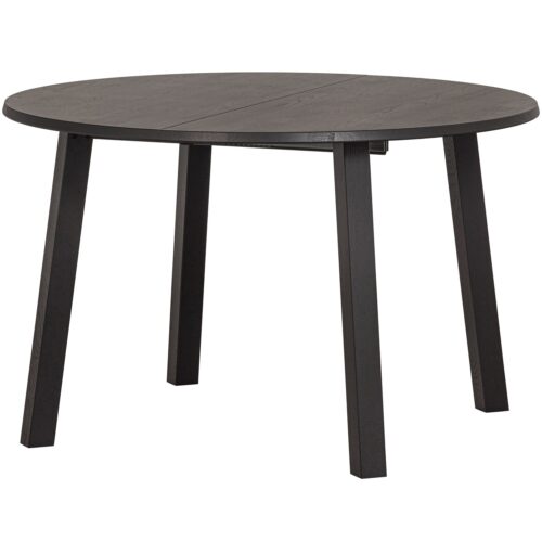 Uitschuifbare Ronde Eettafel Lange Jan Eiken, 120-200 x 120cm, kleur blacknight