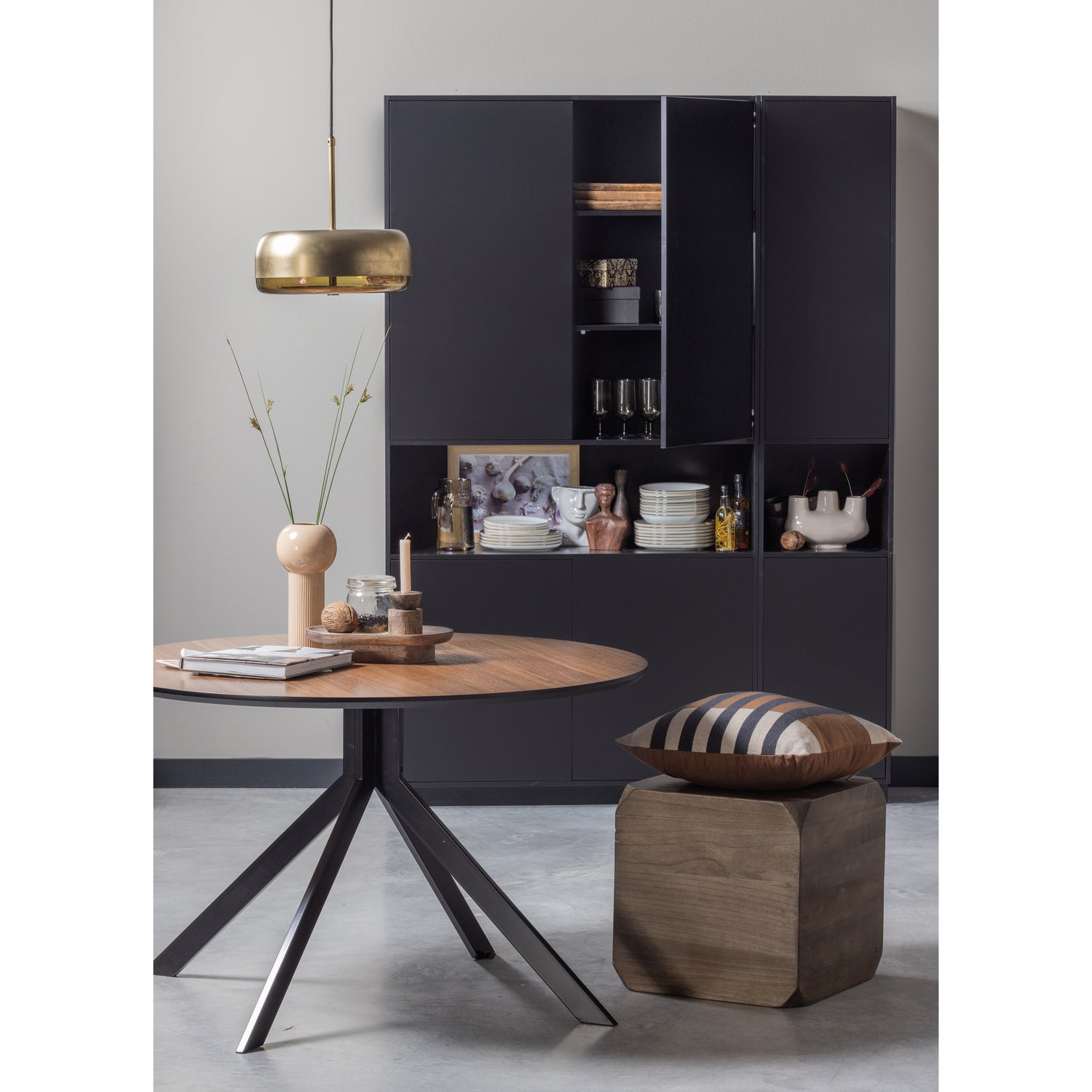 Ronde Eettafel Bruno 120cm, kleur Walnoot - Afbeelding 2