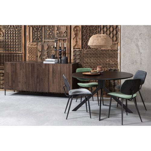 Ronde Eettafel Bruno 120cm, kleur Zwart - Afbeelding 3