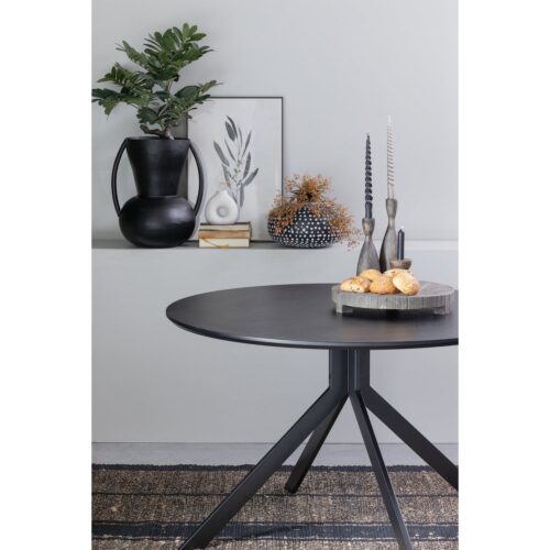 Ronde Eettafel Bruno 120cm, kleur Zwart - Afbeelding 2