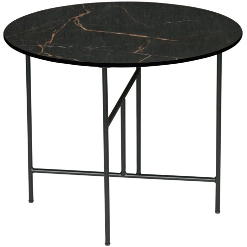 Vida bijzettafel met zwart marmeren look blad 48xØ60
