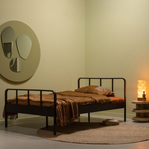 Bed Mees Staal 120x200cm, kleur Zwart - Afbeelding 2