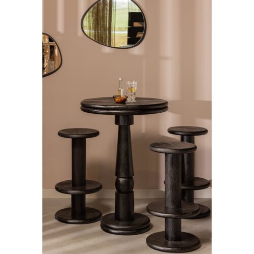 Barkruk Kolby Mangohout 40cm - Zwart - Afbeelding 3