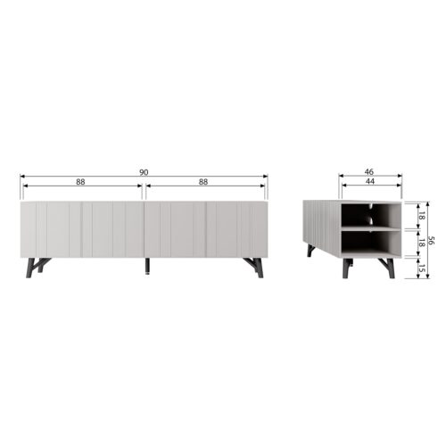 TV-meubel Miller Grenenhout 180cm - Afbeelding 9
