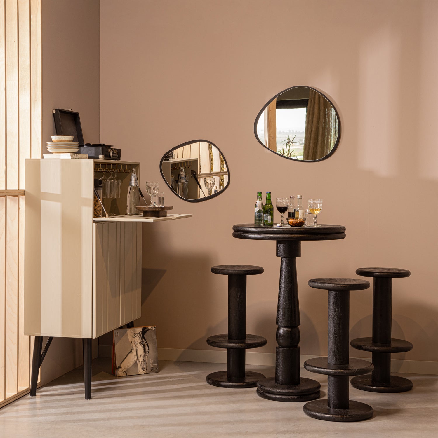 Barkruk Kolby Mangohout 40cm - Zwart - Afbeelding 2