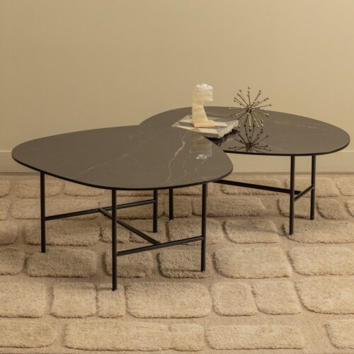 Salontafel Vajen Marmerlook 80x60 cm - Afbeelding 3