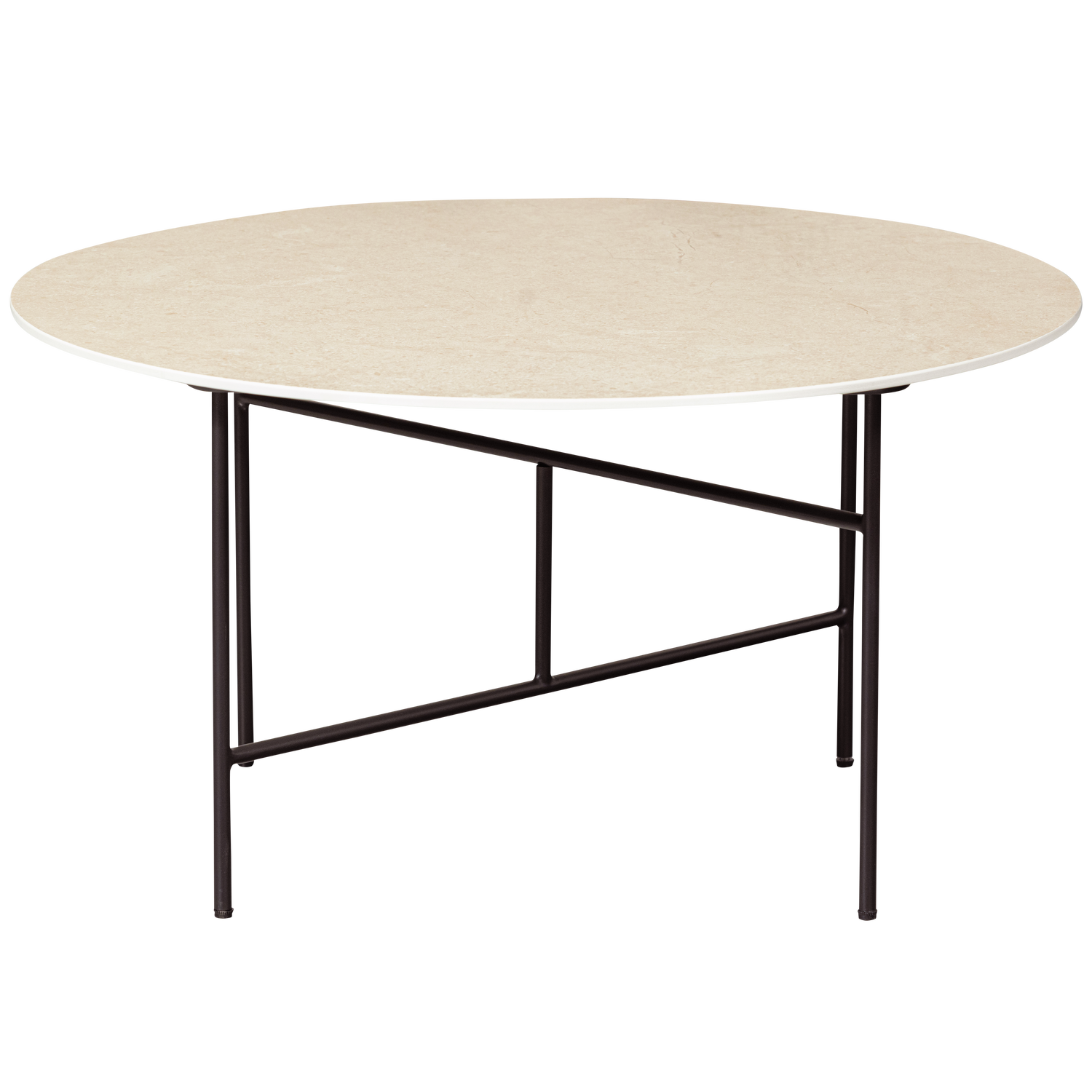 Ronde Bijzettafel Vida Marmer 75 x 75cm Naturel - Afbeelding 2