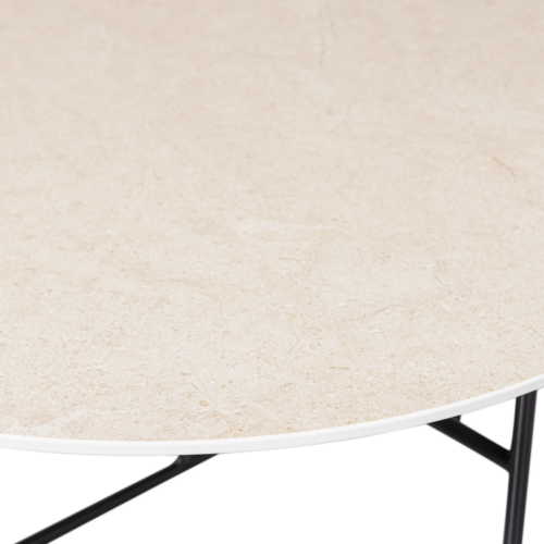 Ronde Bijzettafel Vida Marmer 75 x 75cm  Naturel - Afbeelding 3