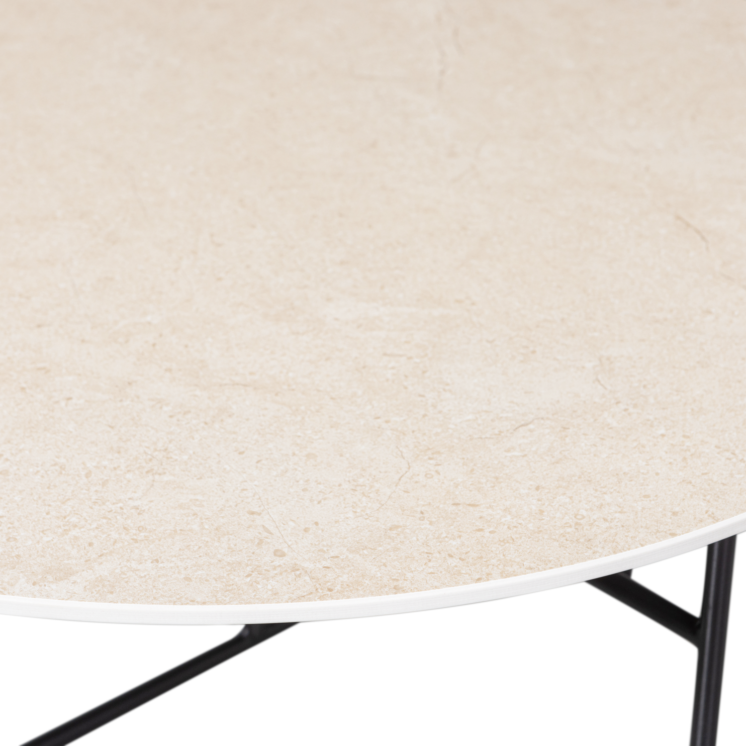 Ronde Bijzettafel Vida Marmer 75 x 75cm Naturel - Afbeelding 3