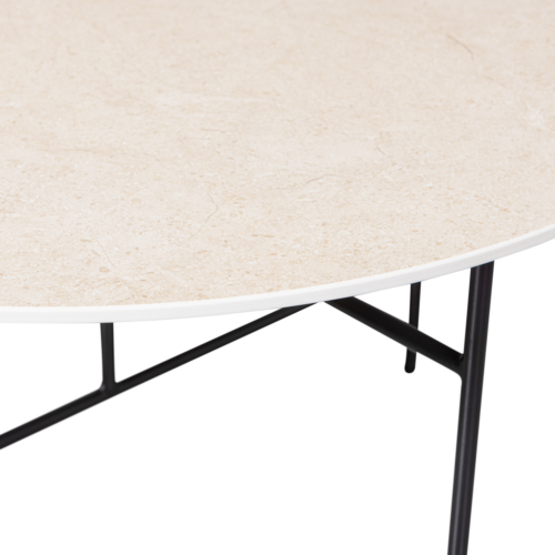 Ronde Bijzettafel Vida Marmer 75 x 75cm  Naturel - Afbeelding 4