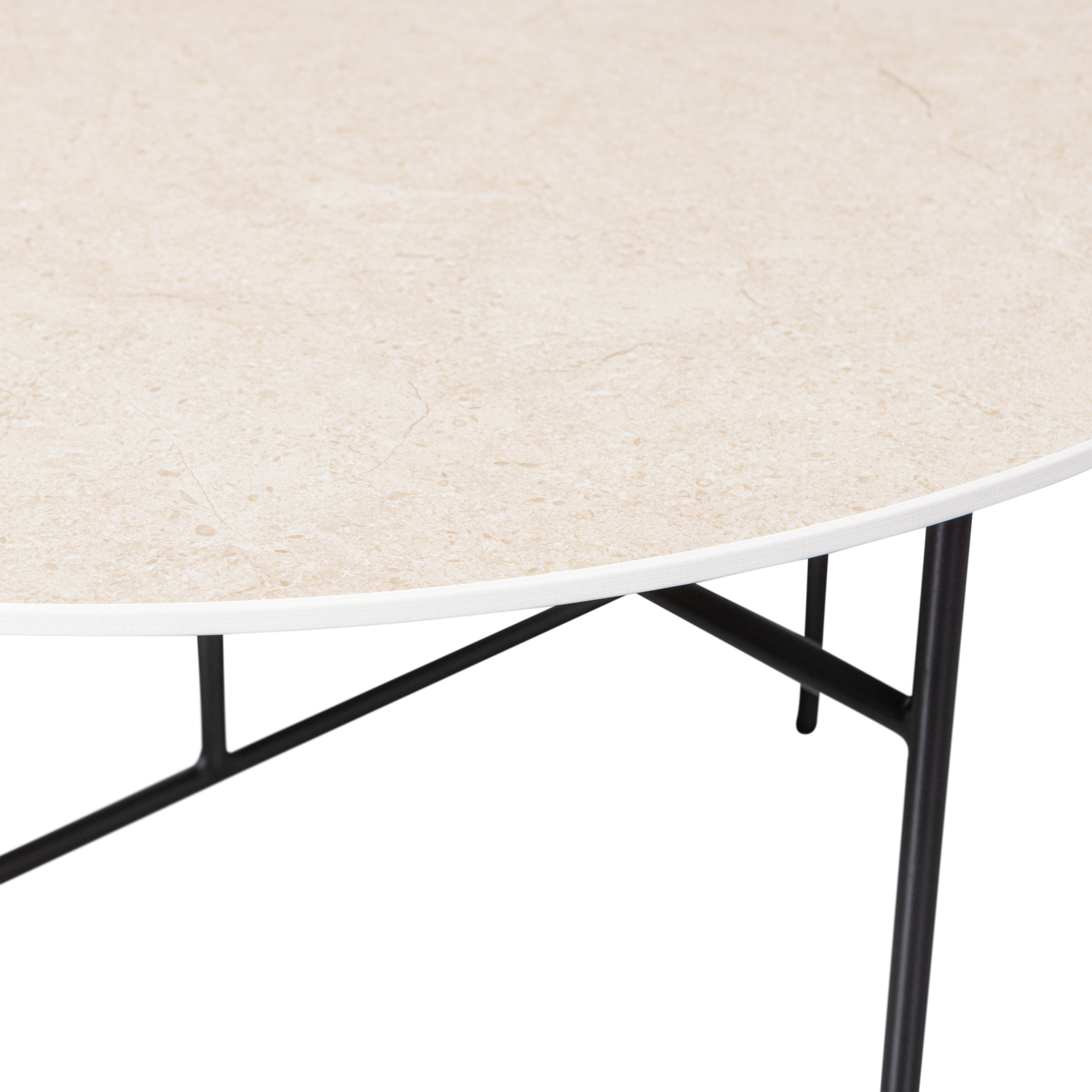 Ronde Bijzettafel Vida Marmer 75 x 75cm Naturel - Afbeelding 4