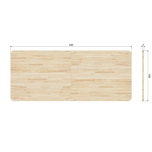 Eettafel Tablo Eikenhout, 240 x 100cm, kleur Naturel - Drenthe poot - Afbeelding 7