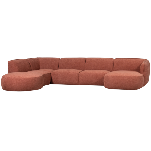 Polly bank u-vorm links roze